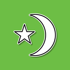Poster - Night mode sticker icon. Simple thin line, outline vector of photography icons for ui and ux, website or mobile application