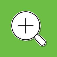 Poster - Magnifying glass sticker icon. Simple thin line, outline vector of photography icons for ui and ux, website or mobile application