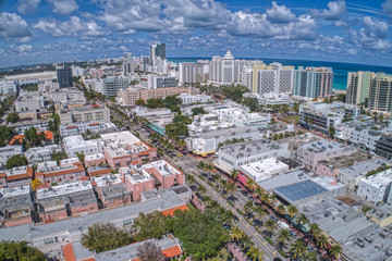 Sticker - Aerial View of Miami Beach, a suburb on the beach