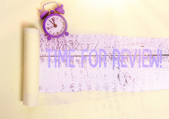Wall Mural - word writing text time for review. business photo showcasing review of a system or situation in its 
