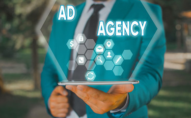 Fototapete - Text sign showing Ad Agency. Business photo text business dedicated to creating planning and handling advertising