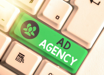 Fototapete - Conceptual hand writing showing Ad Agency. Concept meaning business dedicated to creating planning and handling advertising