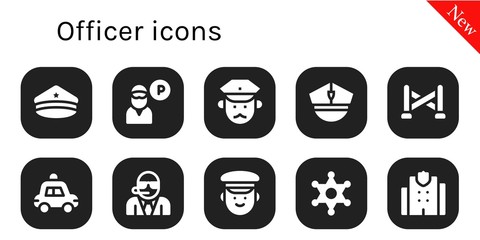 Wall Mural - Modern Simple Set of officer Vector filled Icons