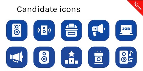 Wall Mural - Modern Simple Set of candidate Vector filled Icons