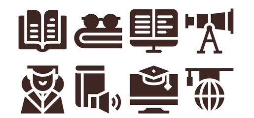 Wall Mural - learning icon set