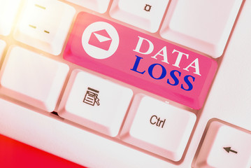 Fototapete - Writing note showing Data Loss. Business concept for process or event that results in data being corrupted and deleted