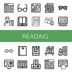 Sticker - reading icon set