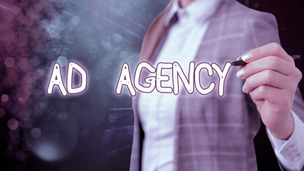 Fototapete - Writing note showing Ad Agency. Business concept for business dedicated to creating planning and handling advertising