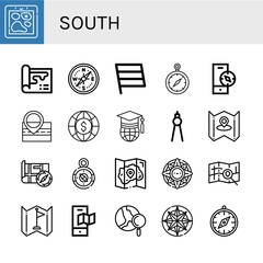 Canvas Print - south simple icons set