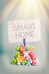 Poster - word writing text smart home. business photo showcasing automation system control lighting climate e