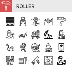 Wall Mural - roller icon set