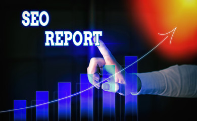 Fototapete - Conceptual hand writing showing Seo Report. Concept meaning notifying on how website is performing in search engine results