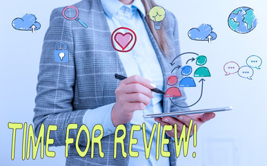 Wall Mural - word writing text time for review. business photo showcasing review of a system or situation in its 