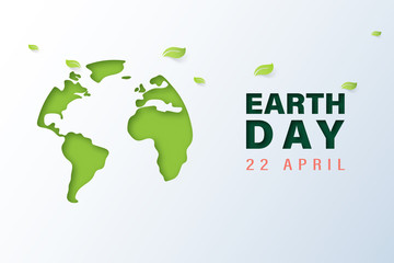 green earth with earth day and world environment day concept.paper art of ecology and environment.ve