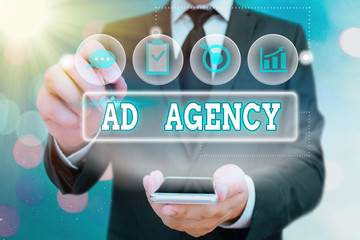 Fototapete - Handwriting text Ad Agency. Conceptual photo business dedicated to creating planning and handling advertising