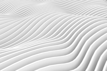 Abstract Curved Shapes. White Circular Background.