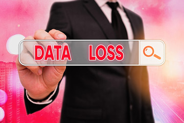 Fototapete - Word writing text Data Loss. Business photo showcasing process or event that results in data being corrupted and deleted