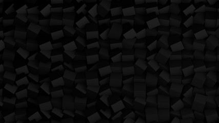 Wall Mural - Minimalistic black 3d cubes geometric background. Modern abstract illustration, 3d rendering. Raster.