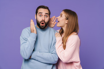 Wall Mural - positive young loving couple gossiping