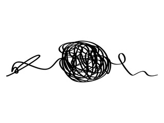 Poster - hand drawn scribble sketch circle object. Tangled grungy round scribble. isolated on white background