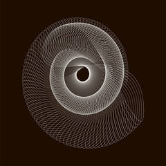 Wall Mural - Spirograph abstract element on a black background.