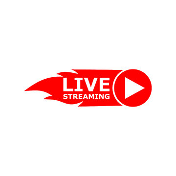Live streaming logo icon design element. Banner for tv news or online broadcasting. Live streaming logo icon