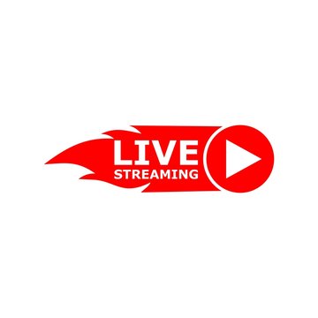 Live streaming logo icon design element. Banner for tv news or online broadcasting. Live streaming logo icon