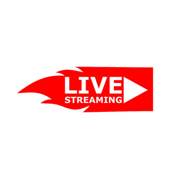 Live streaming logo icon design element. Banner for tv news or online broadcasting. Live streaming logo icon