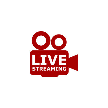 Live streaming logo icon design element. Banner for tv news or online broadcasting. Live streaming logo icon