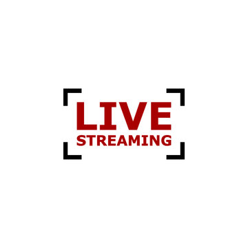 Live streaming logo icon design element. Banner for tv news or online broadcasting. Live streaming logo icon