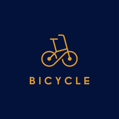 Wall Mural - Bicycle, bike, cycle line art logo vector with infinity symbol in wheel