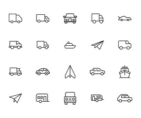 Canvas Print - Icon set of transportation.