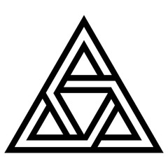 Poster - Logo tattoo triangle with interlocking sides, vector futuristic design, sign of the future, symbol technology and scientific progress