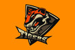 Hand drawn sport team mascot logo design. T-shirt print illustration. Tiger.