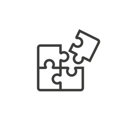 puzzle pieces icon vector on white background