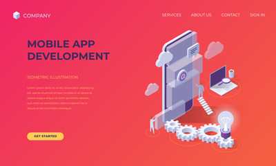 Poster - Landing page for mobile app development