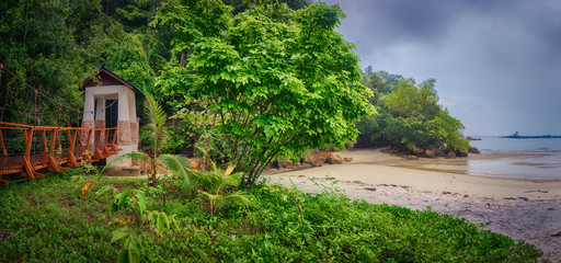 Wall Mural - Footbridge at Penang national park, Malaysia. Panorama