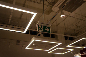 Poster - LED lamps and ceiling lighting in the mall. Moscow, Russia - April 14 2020