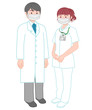 © pomupomu - マスクをかけた医者と看護師