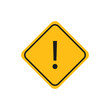 © M-KOS - Exclamation point on yellow road sign. Isolated vector sign