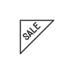 Poster - Triangle sale tag line icon. linear style sign for mobile concept and web design. Sale price sticker outline vector icon. Symbol, logo illustration. Vector graphics