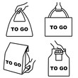 Illustration set of 4 types of take out food icons 
