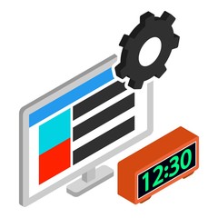 Poster - Website development icon. Isometric illustration of website development vector icon for web