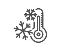Freezing Thermometer Line Icon. AC Cold Temperature Sign. Fridge Function Symbol. Quality Design Element. Editable Stroke. Linear Style Freezing Icon. Vector