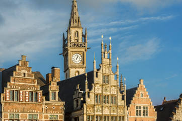 Wall Mural - the facade of The Den Enghel House is located on  the Graslei in the center of Ghent, Belgium