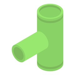 Poster - Green gutter pipe icon. Isometric of green gutter pipe vector icon for web design isolated on white background