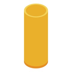 Poster - Gutter yellow pipe icon. Isometric of gutter yellow pipe vector icon for web design isolated on white background
