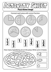 Wall Mural - Activity sheet pizza theme 1