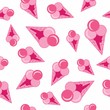 Sweet ice cream pink seamless pattern
