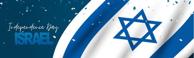 Wall Mural - israel independence day banner or site header. national holiday design template. israeli symbolics b